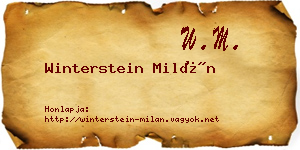 Winterstein Milán névjegykártya